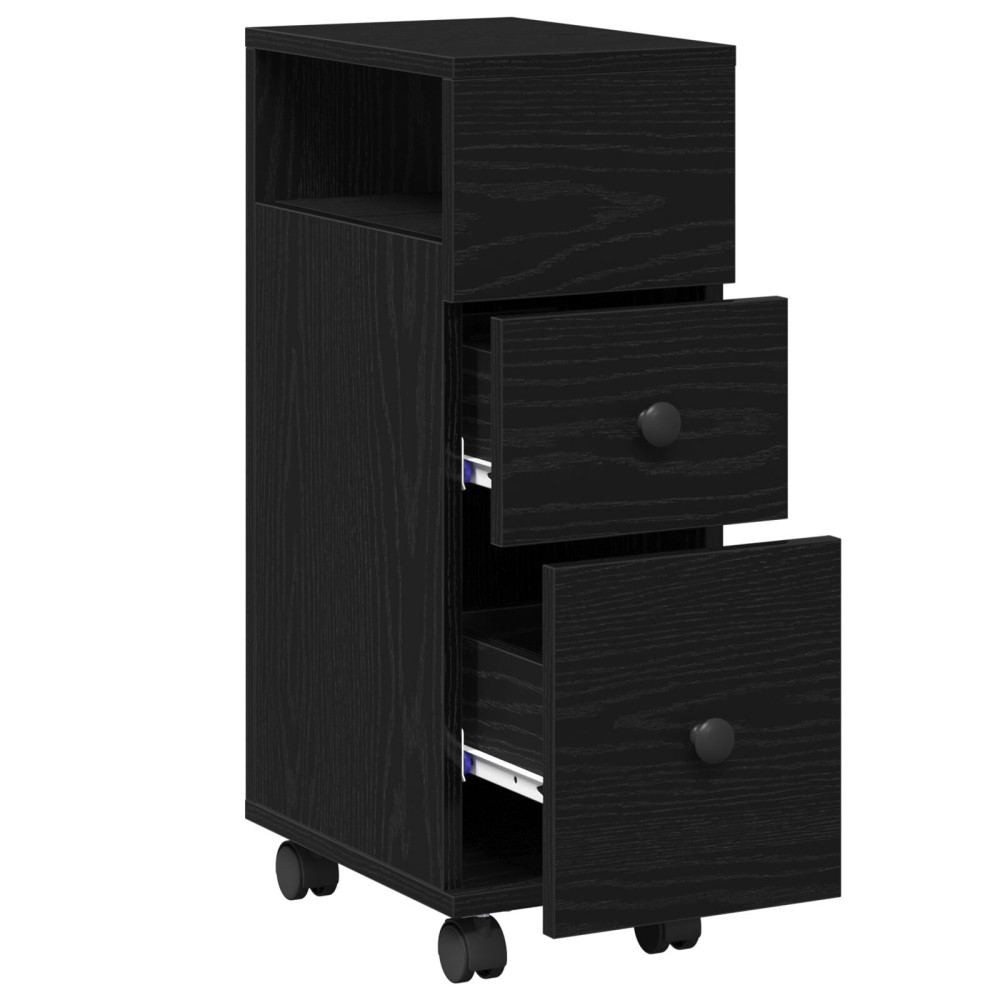 Produktbild för Badrumsmöbelset Svart Ek 33 x 23 x 65 cm Konstruerat trä