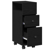 Produktbild för Badrumsmöbelset Svart Ek 33 x 23 x 65 cm Konstruerat trä