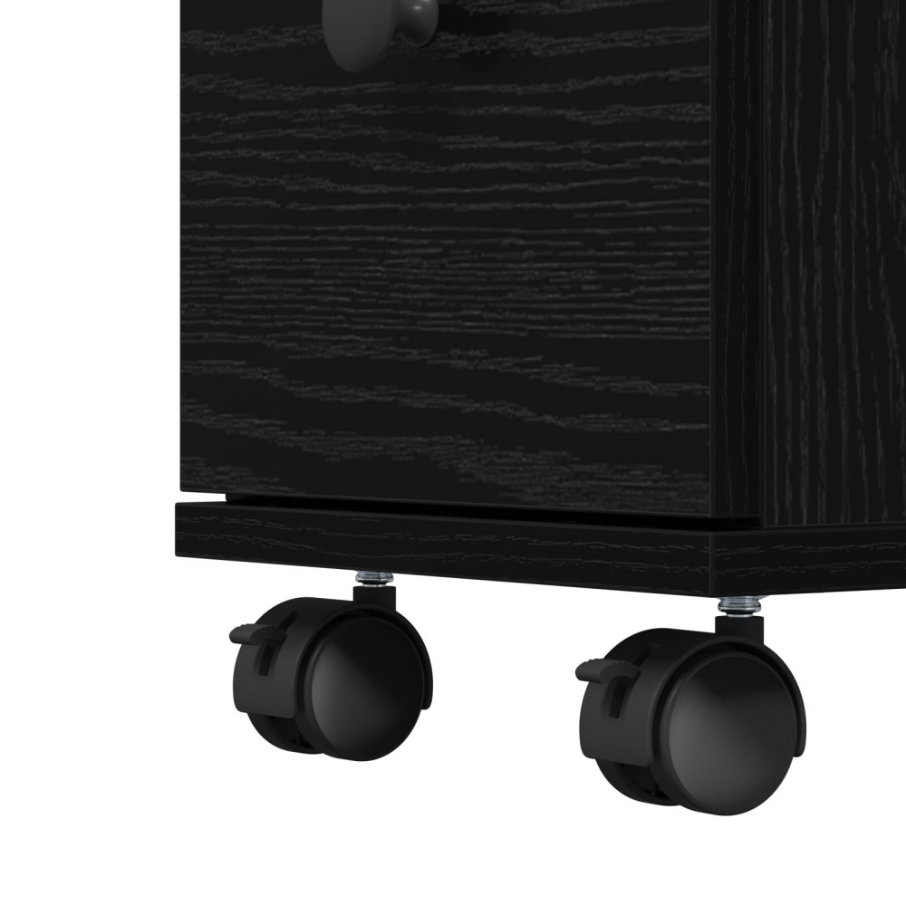 Produktbild för Badrumsmöbelset Svart Ek 33 x 23 x 65 cm Konstruerat trä