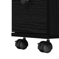 Produktbild för Badrumsmöbelset Svart Ek 33 x 23 x 65 cm Konstruerat trä