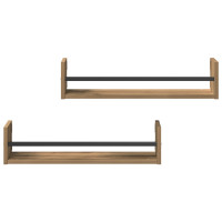 Produktbild för Vägg hylla Väggmonterad 2 pcs Artisan Ek 60 x 16 x 14 cm