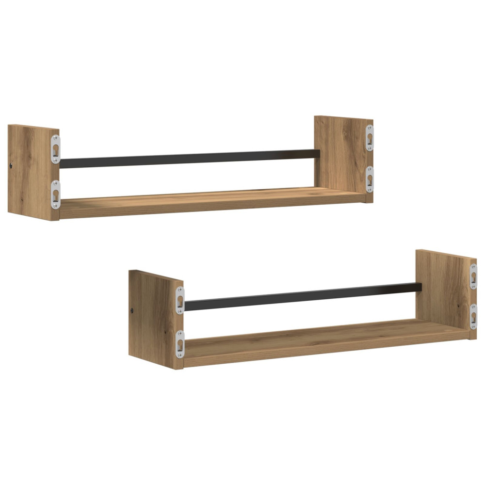 Produktbild för Vägg hylla Väggmonterad 2 pcs Artisan Ek 60 x 16 x 14 cm