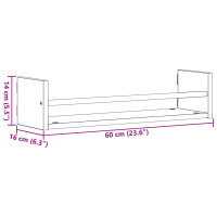 Produktbild för Vägg hylla Väggmonterad 2 pcs Artisan Ek 60 x 16 x 14 cm