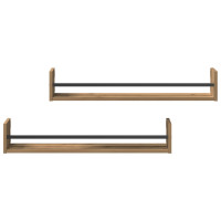 Produktbild för Vägg hylla Väggmonterad 2 pcs Artisan Ek 80 x 16 x 14 cm