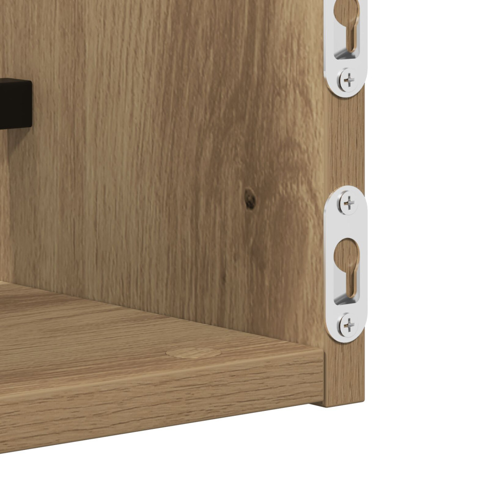 Produktbild för Vägg hylla Väggmonterad 2 pcs Artisan Ek 80 x 16 x 14 cm
