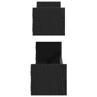 Produktbild för Vägg hylla Väggmonterad 2 pcs Svart Ek 80 x 16 x 14 cm