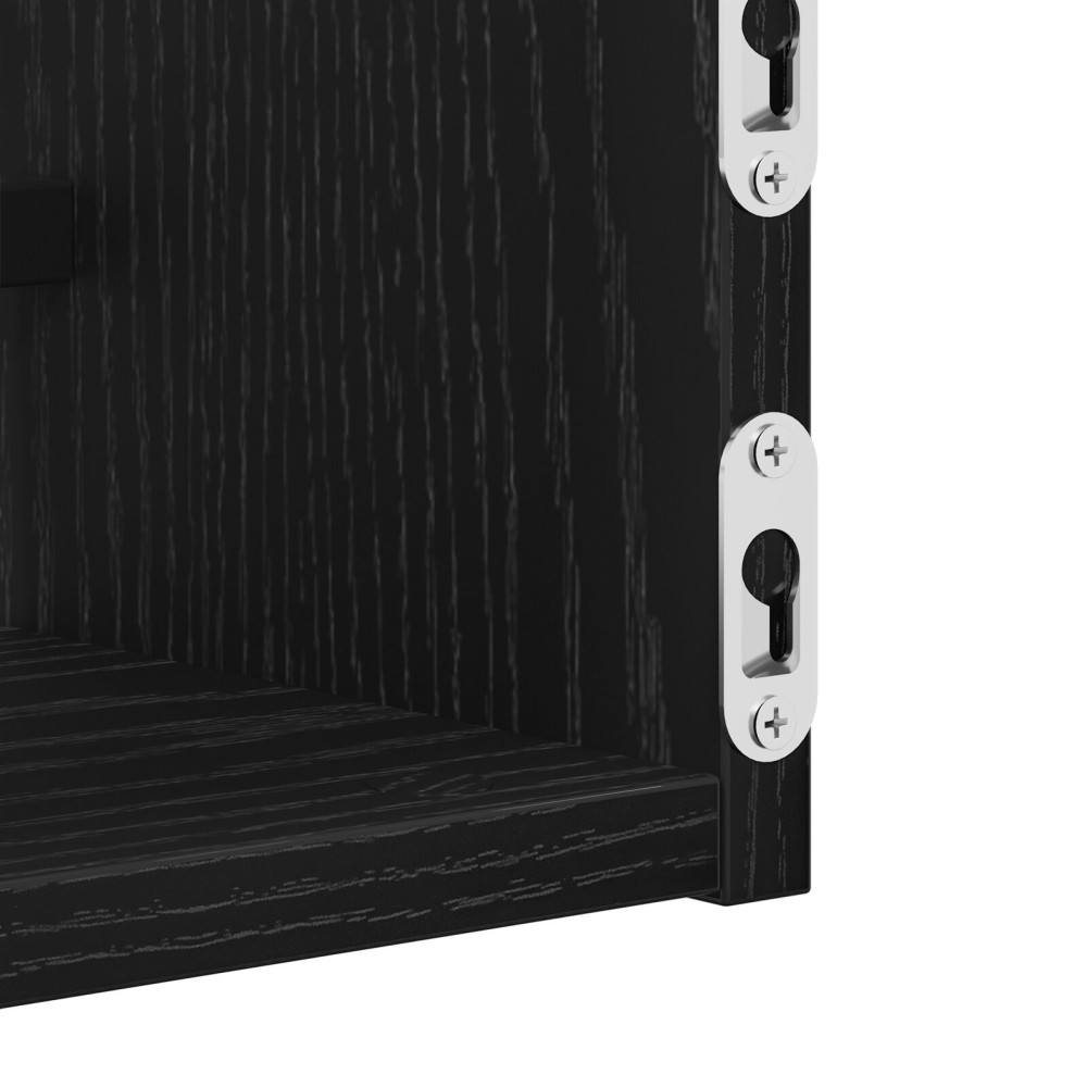 Produktbild för Vägg hylla Väggmonterad 2 pcs Svart Ek 80 x 16 x 14 cm