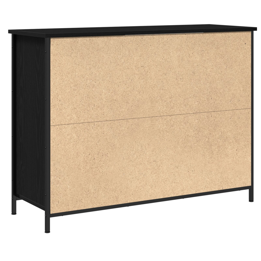 Produktbild för Sideboard Svart Ek 100 x 35 x 75 cm