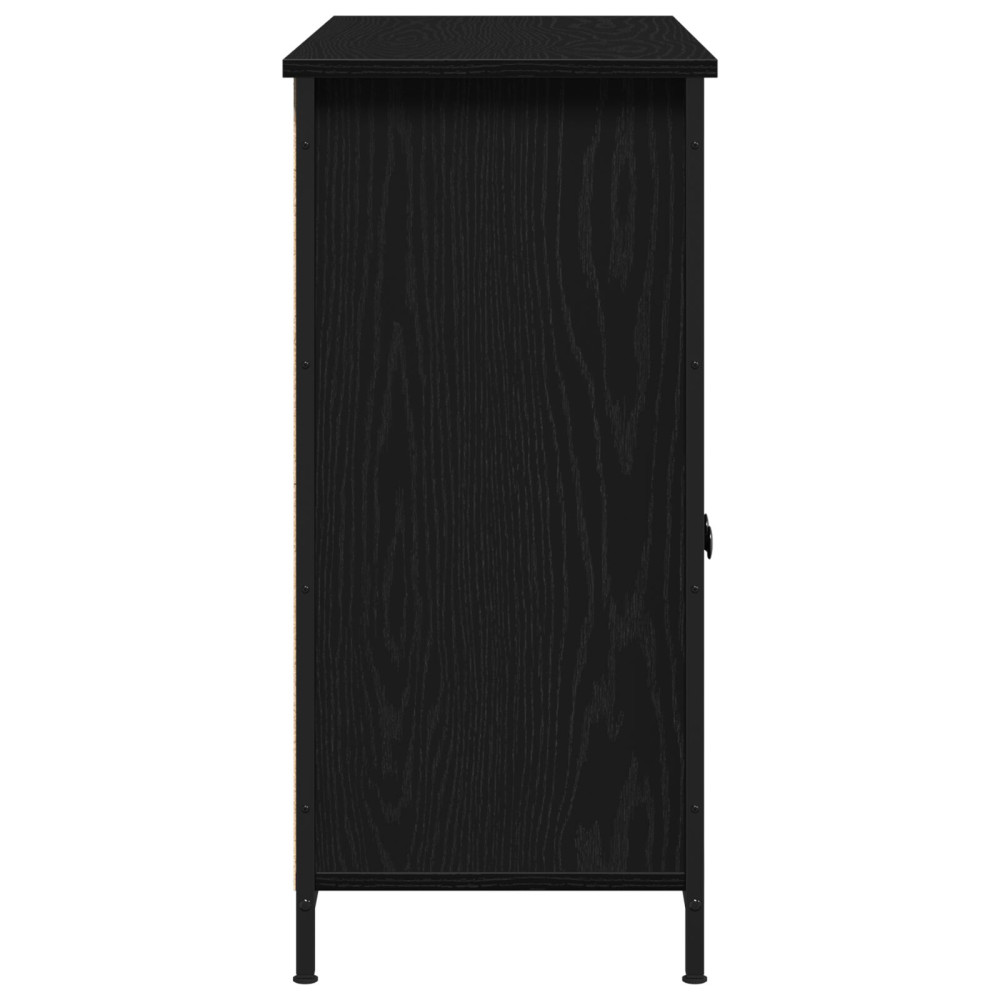 Produktbild för Sideboard Svart Ek 100 x 35 x 75 cm