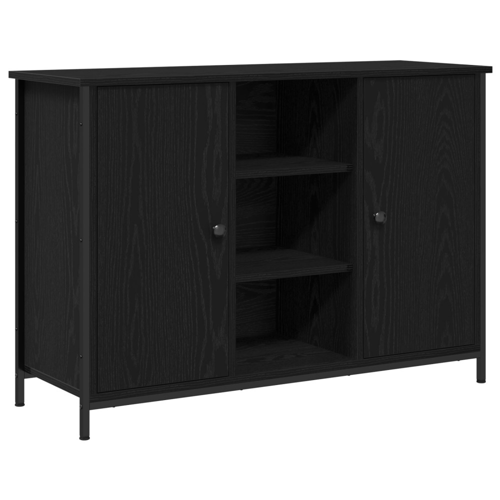Produktbild för Sideboard Svart Ek 100 x 35 x 70 cm
