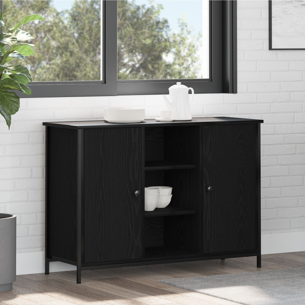 Produktbild för Sideboard Svart Ek 100 x 35 x 70 cm