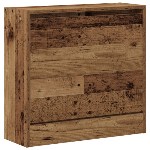 vidaXL Skoskåp med hylla Gammalt trä 60 x 21 x 57 cm Konstruerat trä
