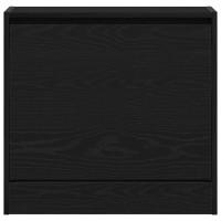 Produktbild för Skoskåp med hylla Svart Ek 60 x 21 x 57 cm Konstruerat trä