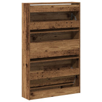 Produktbild för Skoskåp med dörr Gammalt trä 80 x 21 x 125,5 cm Konstruerat trä