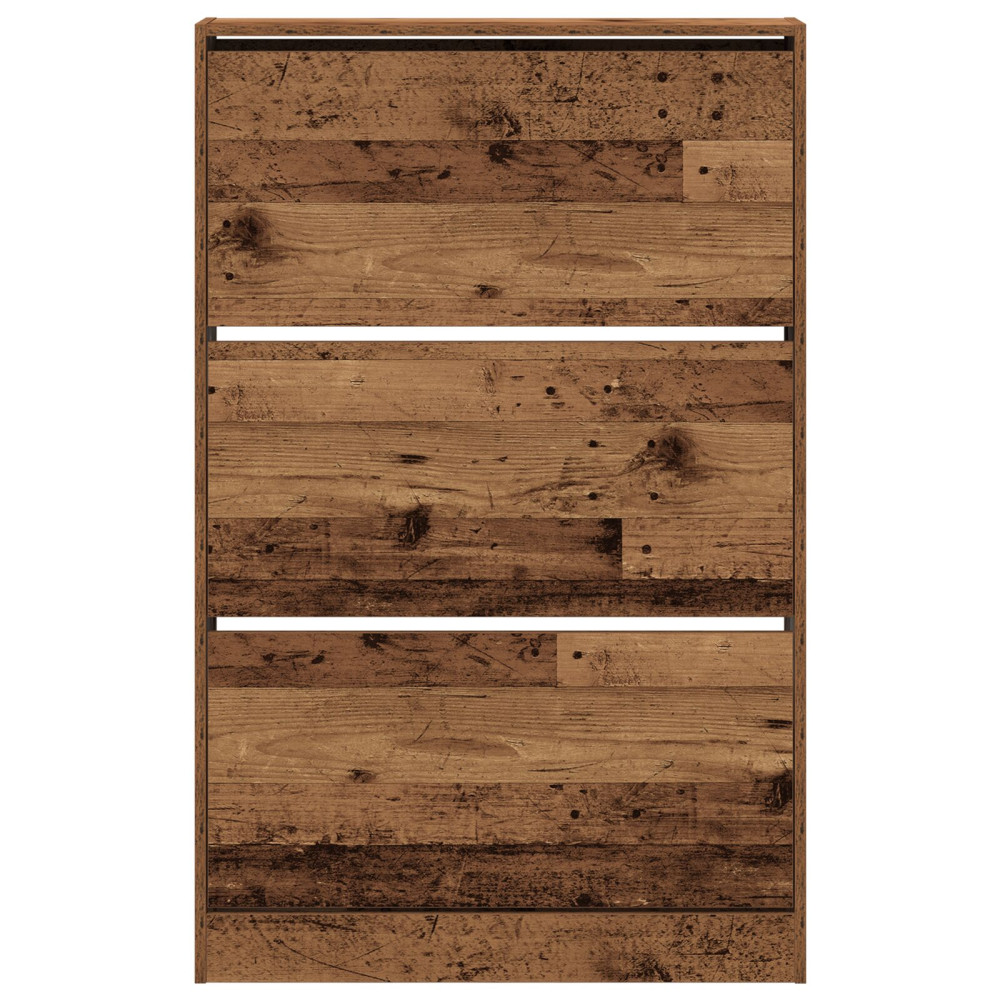 Produktbild för Skoskåp med dörr Gammalt trä 80 x 21 x 125,5 cm Konstruerat trä