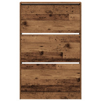 Produktbild för Skoskåp med dörr Gammalt trä 80 x 21 x 125,5 cm Konstruerat trä