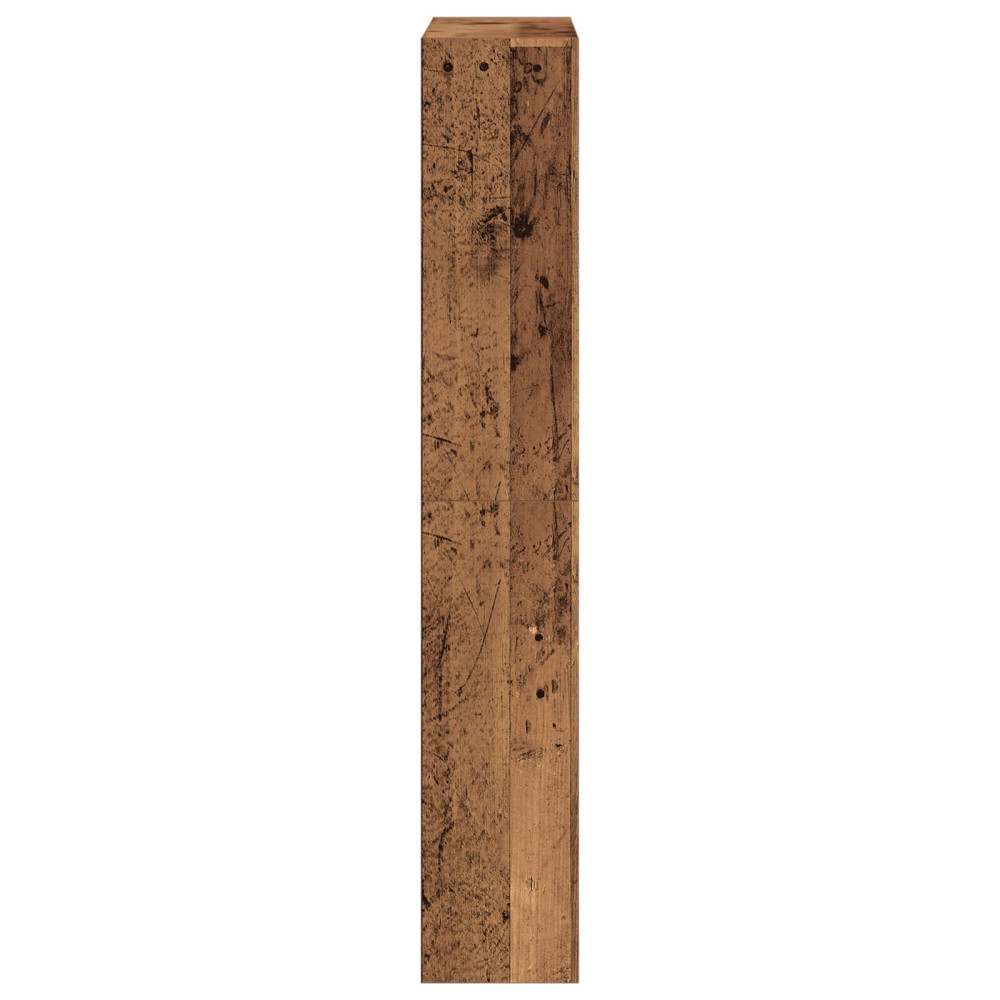 Produktbild för Skoskåp med dörr Gammalt trä 80 x 21 x 125,5 cm Konstruerat trä