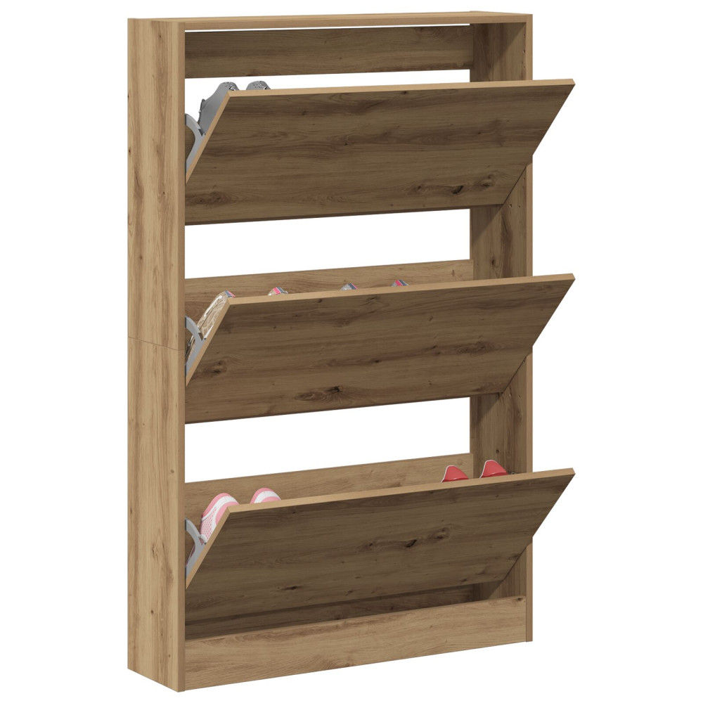Produktbild för Skoskåp med hylla Artisan Ek 80 x 21 x 125,5 cm Konstruerat trä