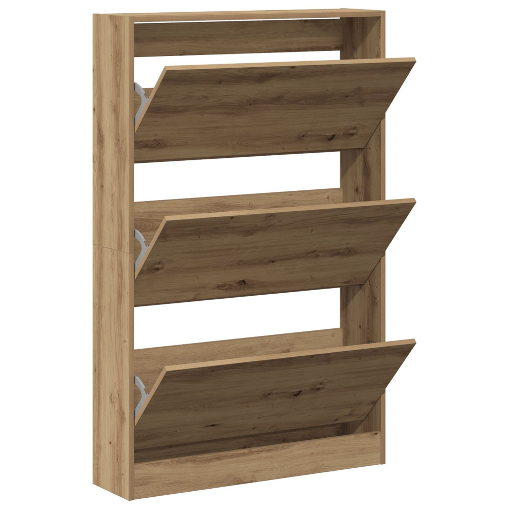 Produktbild för Skoskåp med hylla Artisan Ek 80 x 21 x 125,5 cm Konstruerat trä