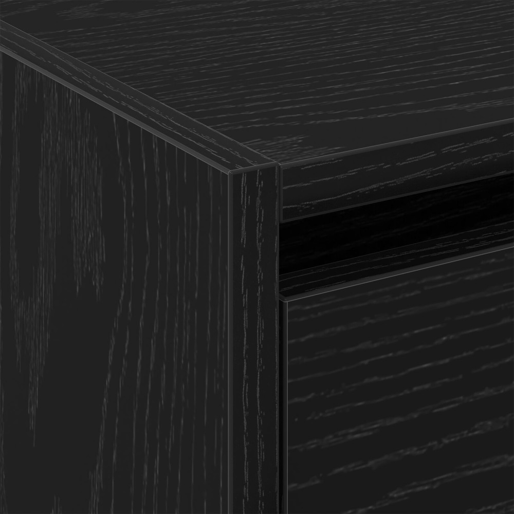 Produktbild för Skoskåp med hylla Svart Ek 80 x 21 x 125,5 cm Konstruerat trä