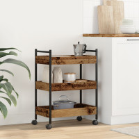 Produktbild för Köksvagn Gammalt trä 50 x 30 x 70 cm Konstruerat trä