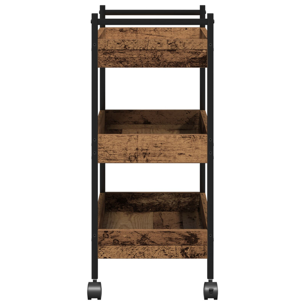 Produktbild för Köksvagn Gammalt trä 50 x 30 x 70 cm Konstruerat trä