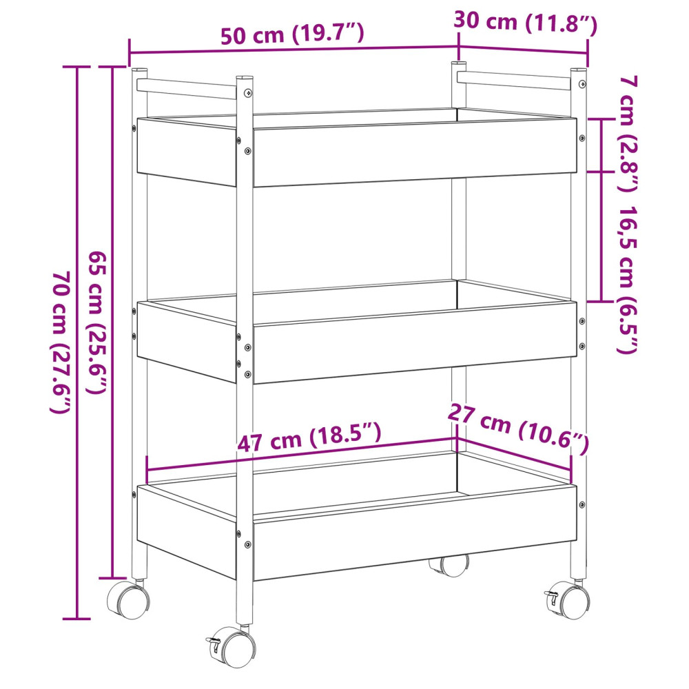 Produktbild för Köksvagn Artisan Ek 50 x 30 x 70 cm Konstruerat trä