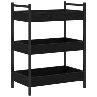 Produktbild för Köksvagn Svart ek 50 x 30 x 70 cm Konstruerat trä