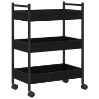 Produktbild för Köksvagn Svart ek 50 x 30 x 70 cm Konstruerat trä