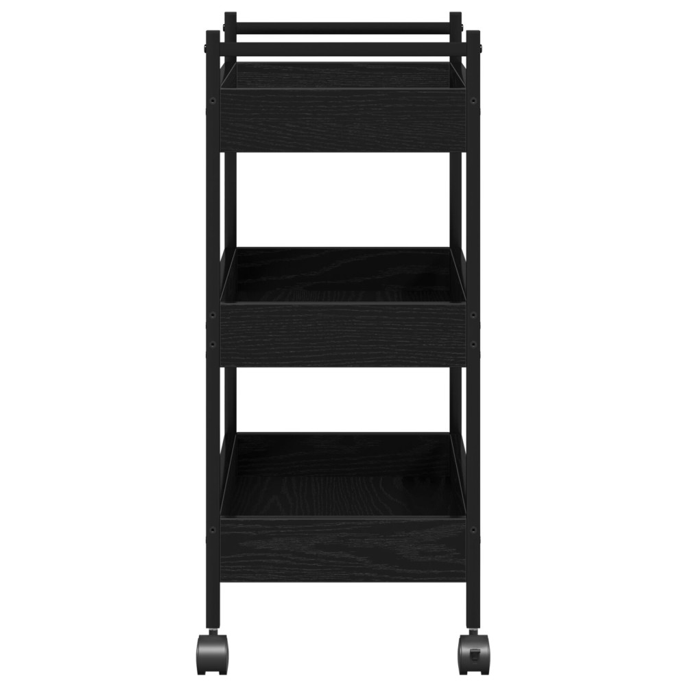 Produktbild för Köksvagn Svart ek 50 x 30 x 70 cm Konstruerat trä