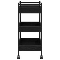 Produktbild för Köksvagn Svart ek 50 x 30 x 70 cm Konstruerat trä