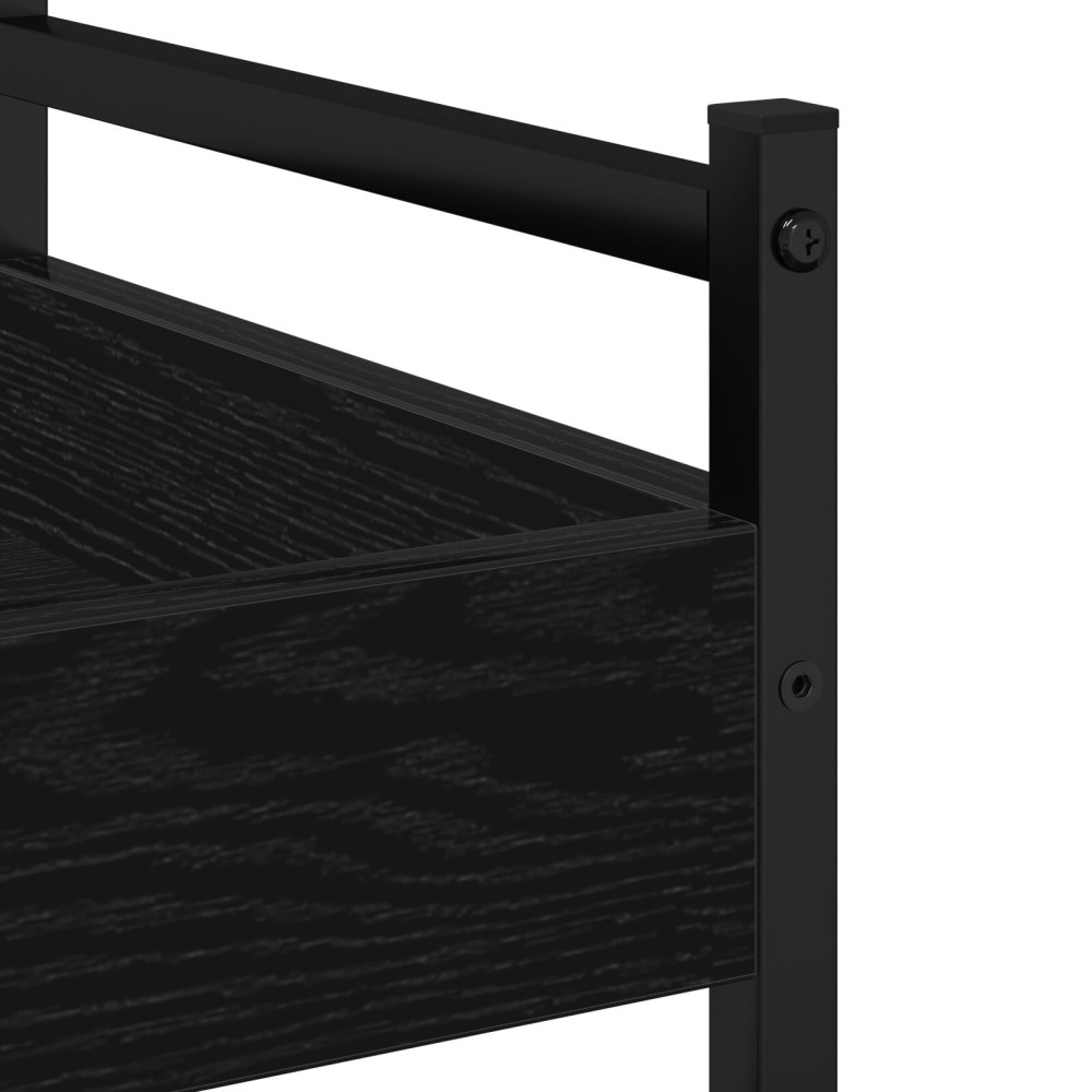 Produktbild för Köksvagn Svart ek 50 x 30 x 70 cm Konstruerat trä
