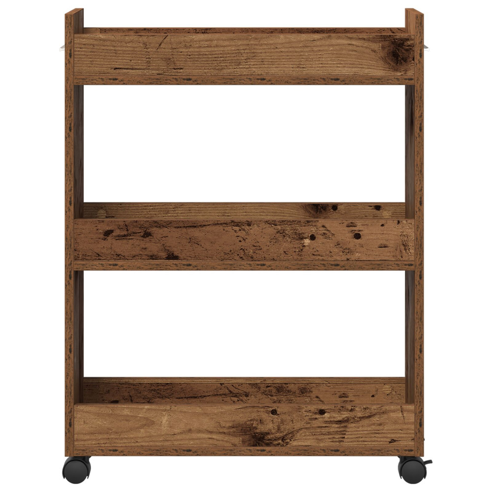 Produktbild för Skåp med hjul Gammalt trä 60 x 22 x 79 cm