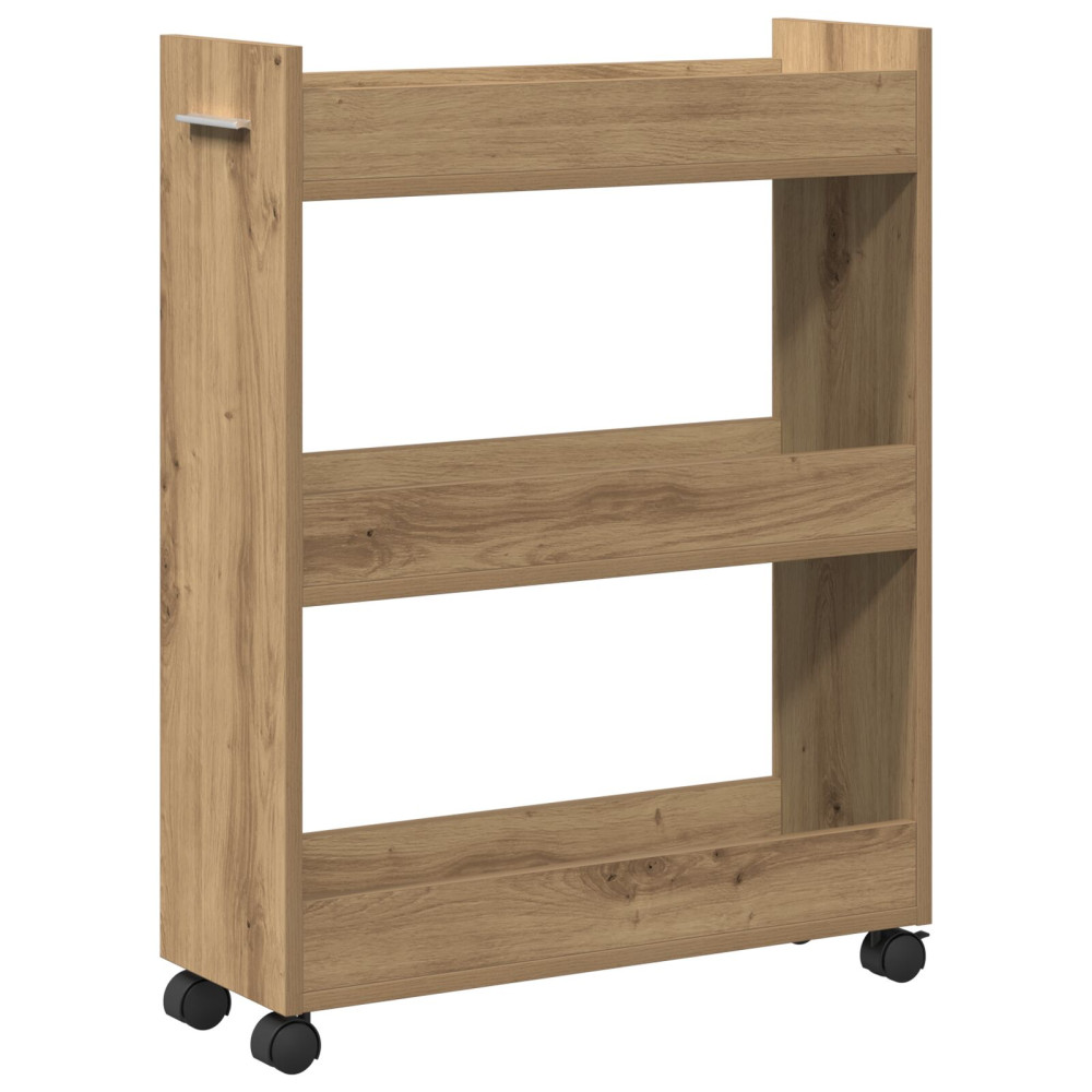 Produktbild för Skåp med hjul Artisan Ek 60 x 22 x 79 cm