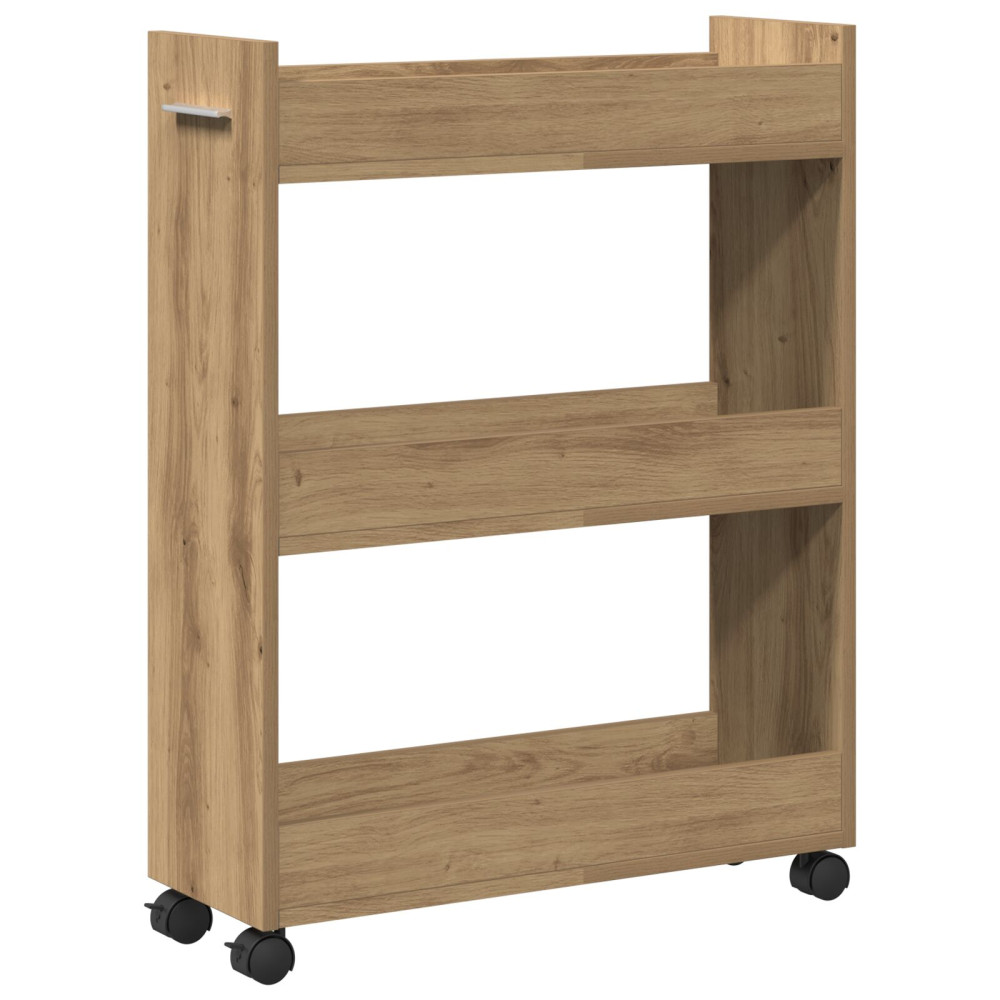 Produktbild för Skåp med hjul Artisan Ek 60 x 22 x 79 cm