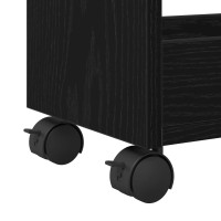Produktbild för Skåp med hjul Svart Ek 60 x 22 x 79 cm