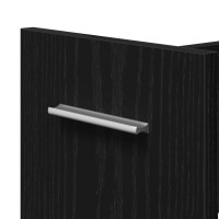 Produktbild för Skåp med hjul Svart Ek 60 x 22 x 79 cm