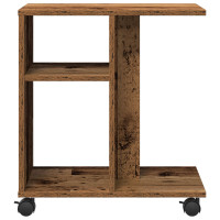 Produktbild för Sidobord med hylla Gammalt trä 50 x 30 x 55 cm Konstruerat trä