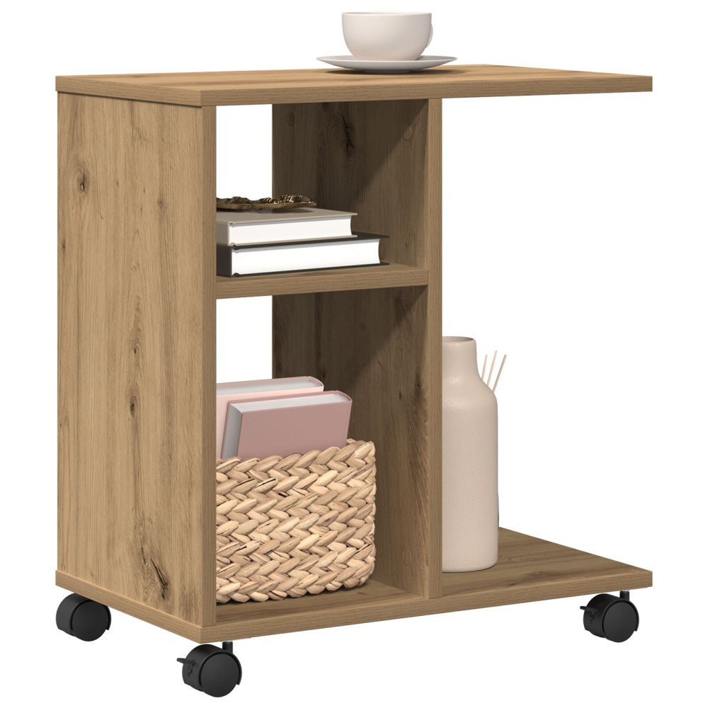 Produktbild för Sidobord med hylla artisan ek 50 x 30 x 55 cm Konstruerat trä