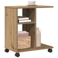 Produktbild för Sidobord med hylla artisan ek 50 x 30 x 55 cm Konstruerat trä