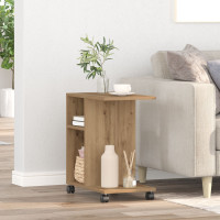 Produktbild för Sidobord med hylla artisan ek 50 x 30 x 55 cm Konstruerat trä