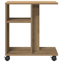 Produktbild för Sidobord med hylla artisan ek 50 x 30 x 55 cm Konstruerat trä