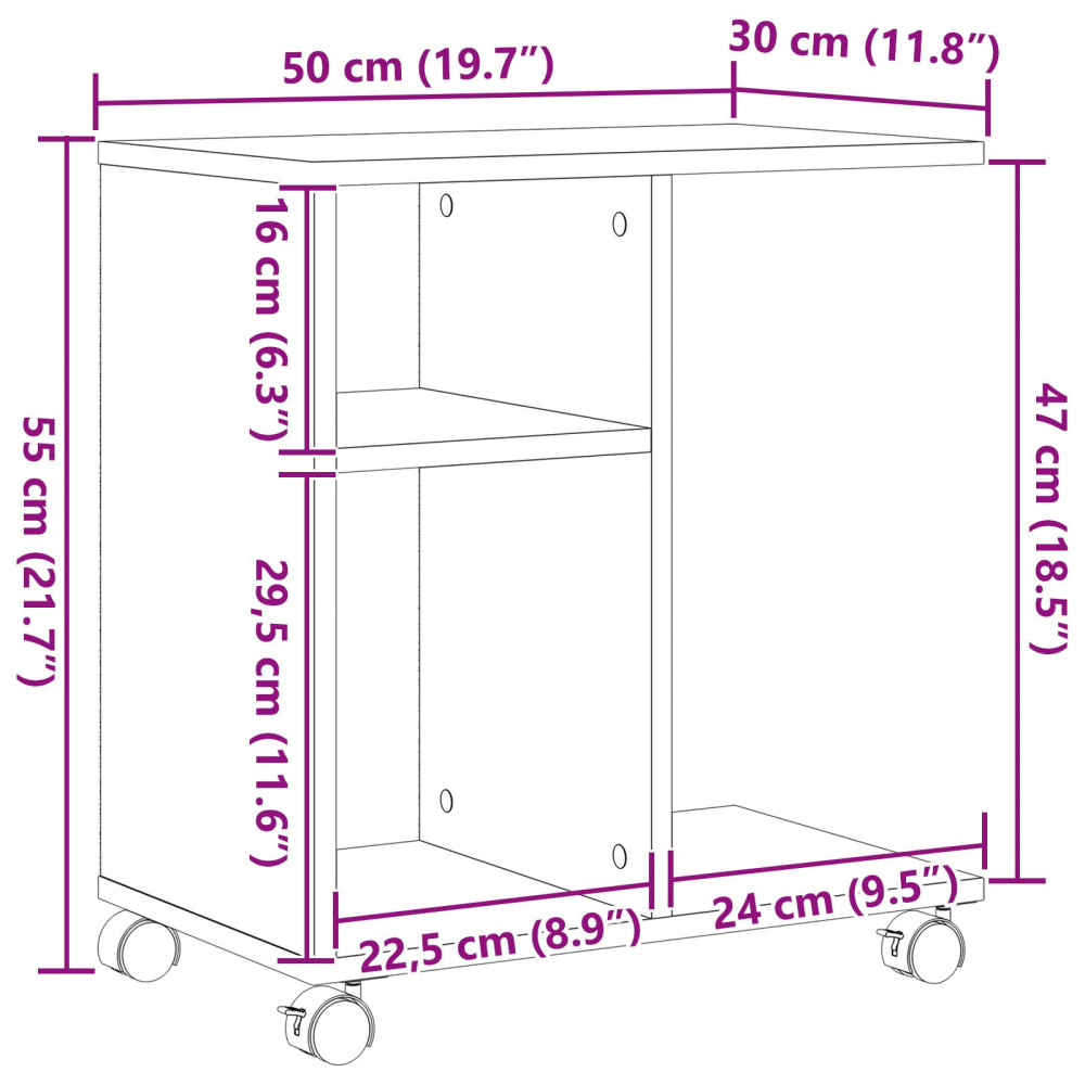 Produktbild för Sidobord med hylla artisan ek 50 x 30 x 55 cm Konstruerat trä