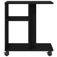 Produktbild för Sidobord med hylla Svart ek 50 x 30 x 55 cm Konstruerat trä