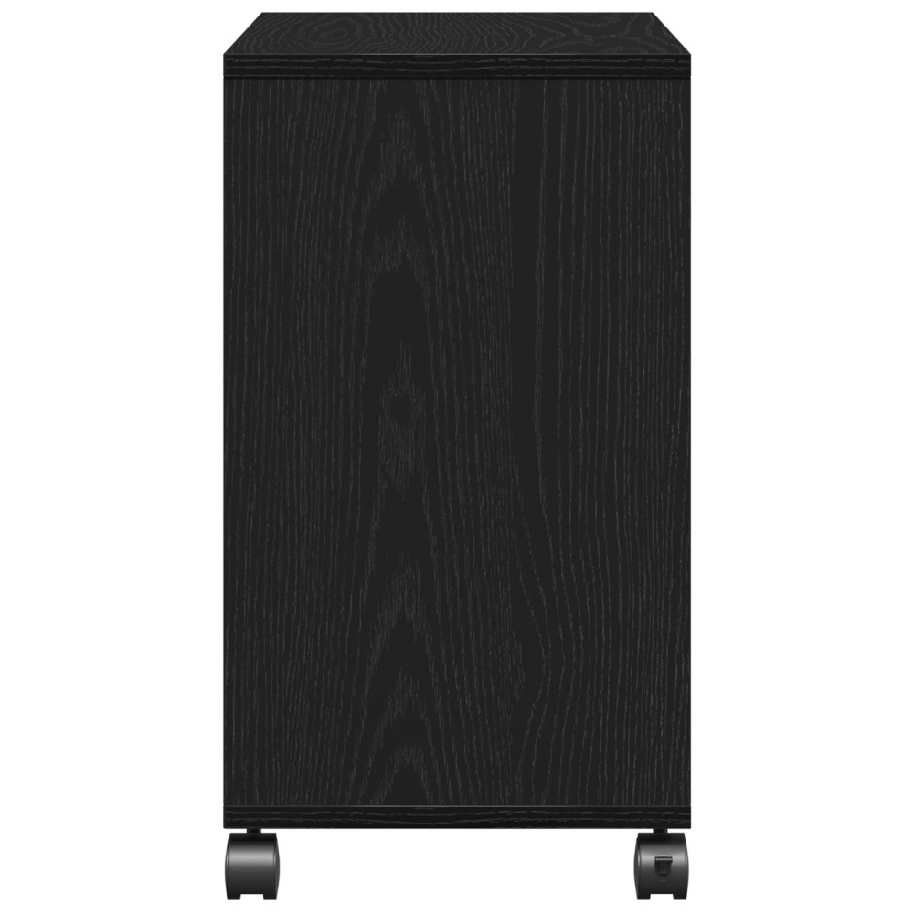 Produktbild för Sidobord med hylla Svart ek 50 x 30 x 55 cm Konstruerat trä