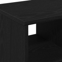 Produktbild för Sidobord med hylla Svart ek 50 x 30 x 55 cm Konstruerat trä