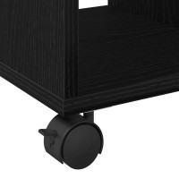 Produktbild för Sidobord med hylla Svart ek 50 x 30 x 55 cm Konstruerat trä