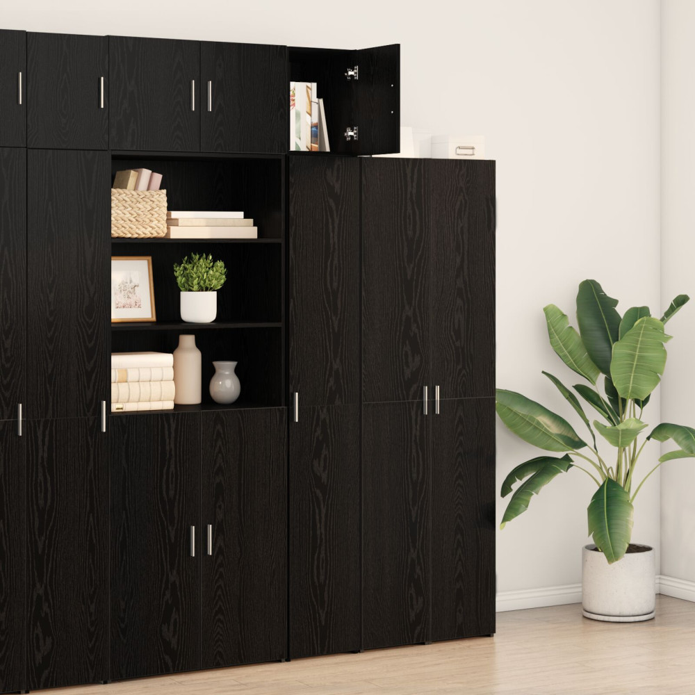 Produktbild för Väggmonterat skåp Svart Ek 30 x 42.5 x 39.5 cm Konstruerat trä