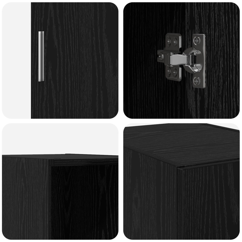 Produktbild för Väggmonterat skåp Svart Ek 30 x 42.5 x 39.5 cm Konstruerat trä