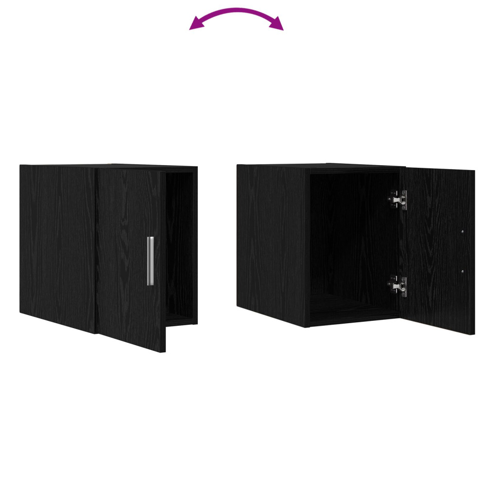 Produktbild för Väggmonterat skåp Svart Ek 30 x 42.5 x 39.5 cm Konstruerat trä